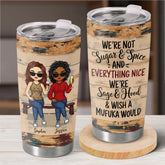 We're Sisters Connected By Heart - Bestie Personalized Custom Tumbler - Gift For Best Friends. BFF. Sisters