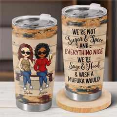 We're Sisters Connected By Heart - Bestie Personalized Custom Tumbler - Gift For Best Friends. BFF. Sisters