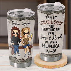 Having A Sister Means You Always Have Backup - Bestie Personalized Custom Tumbler - Gift For Best Friends. BFF. Sisters