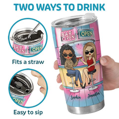 We're Chaos And Laughter - Bestie Personalized Custom Tumbler - Gift For Best Friends. BFF. Sisters