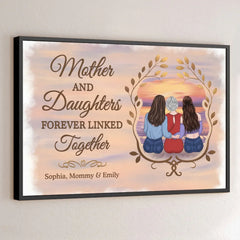 A Sweet Reminder Of The Love Between Mom And Daughter - Family Personalized Custom Horizontal Poster - Gift For Mom. Daughter