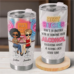 Cheers To Friendship And Endless Sips - Bestie Personalized Custom Tumbler - Gift For Best Friends. BFF. Sisters