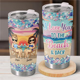 Waves. Wine. And My Partner In Crime - Bestie Personalized Custom Tumbler - Gift For Best Friends. BFF. Sisters