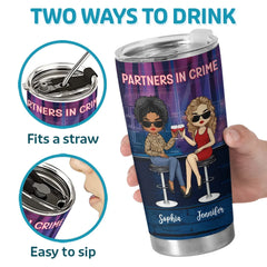 Partners In Crime And Cocktails - Bestie Personalized Custom Tumbler - Gift For Best Friends. BFF. Sisters