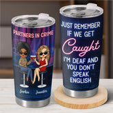 Partners In Crime And Cocktails - Bestie Personalized Custom Tumbler - Gift For Best Friends. BFF. Sisters