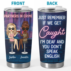 Partners In Crime And Cocktails - Bestie Personalized Custom Tumbler - Gift For Best Friends. BFF. Sisters