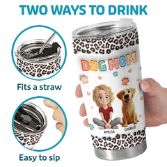 Fur-Ever In My Heart - Dog & Cat Personalized Custom 3D Inflated Effect Printed Tumbler - Gift For Pet Owners. Pet Lovers