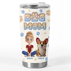 Four Paws. One Heart - Dog & Cat Personalized Custom 3D Inflated Effect Printed Tumbler - Gift For Pet Owners. Pet Lovers