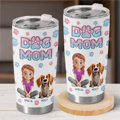 Life Is Better With Fur - Dog & Cat Personalized Custom 3D Inflated Effect Printed Tumbler - Gift For Pet Owners. Pet Lovers