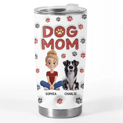 My Dog Is My Heart With Fur - Dog Personalized Custom 3D Inflated Effect Printed Tumbler - Gift For Pet Owners. Pet Lovers