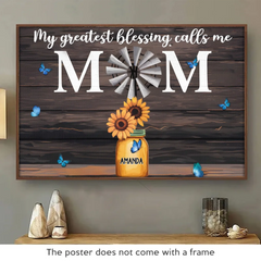 You Make My World Brighter - Family Personalized Custom Horizontal Poster - Mother's Day. Gift For Mom. Grandma