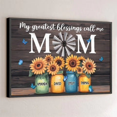 You Make My World Brighter - Family Personalized Custom Horizontal Poster - Mother's Day. Gift For Mom. Grandma