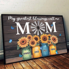 You Make My World Brighter - Family Personalized Custom Horizontal Poster - Mother's Day. Gift For Mom. Grandma