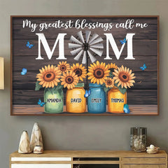 You Make My World Brighter - Family Personalized Custom Horizontal Poster - Mother's Day. Gift For Mom. Grandma