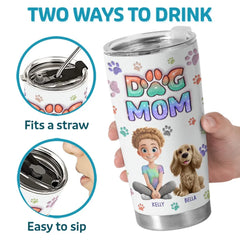 Love Me. Love My Fur Babies - Dog & Cat Personalized Custom 3D Inflated Effect Printed Tumbler - Gift For Pet Owners. Pet Lovers