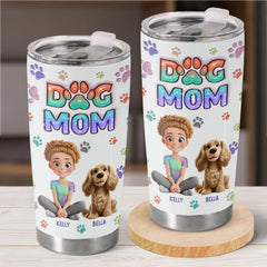 Love Me. Love My Fur Babies - Dog & Cat Personalized Custom 3D Inflated Effect Printed Tumbler - Gift For Pet Owners. Pet Lovers