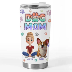 Love Me. Love My Fur Babies - Dog & Cat Personalized Custom 3D Inflated Effect Printed Tumbler - Gift For Pet Owners. Pet Lovers