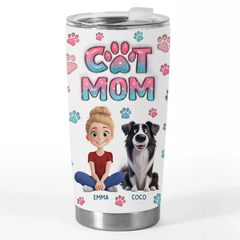 Pets Are Good For The Soul - Dog & Cat Personalized Custom 3D Inflated Effect Printed Tumbler - Gift For Pet Owners. Pet Lovers