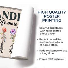 Blessed With Grandkids. Blessed With Love - Family Personalized Custom Horizontal Poster - Gift For Mom. Grandma