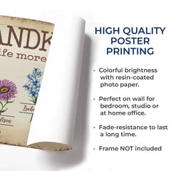 Made Grand By My Grandkids - Family Personalized Custom Horizontal Poster - Gift For Mom. Grandma