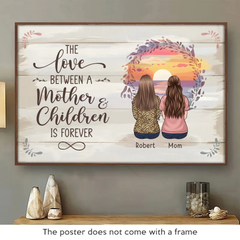 Forever Wrapped In A Mother's Love - Family Personalized Custom Horizontal Poster - Gift For Mom