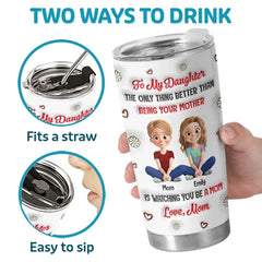 A Mother's Love Comes Full Circle - Family Personalized Custom 3D Inflated Effect Printed Tumbler - Mother's Day. Gift For Mom. Daughter