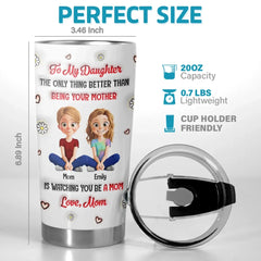 A Mother's Love Comes Full Circle - Family Personalized Custom 3D Inflated Effect Printed Tumbler - Mother's Day. Gift For Mom. Daughter