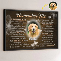 Custom Photo You Will Be Right By My Side - Memorial Personalized Custom Horizontal Poster - Sympathy Gift For Pet Owners. Pet Lovers