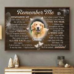 Custom Photo You Will Be Right By My Side - Memorial Personalized Custom Horizontal Poster - Sympathy Gift For Pet Owners. Pet Lovers