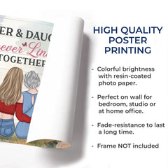 Mom Makes The World Shine - Family Personalized Custom Horizontal Poster - Mother's Day. Gift For Mom. Daughter