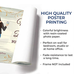 Linked By Love. Strengthened By Time - Family Personalized Custom Horizontal Poster - Mother's Day. Gift For Mom. Daughter