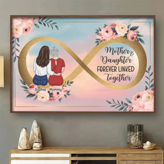 Linked For Life. Bonded By Love - Family Personalized Custom Horizontal Poster - Mother's Day. Gift For Mom. Daughter