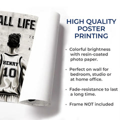 Play Hard. Win Big - Personalized Custom Horizontal Poster - Gift For Sport Lovers. Sport Players
