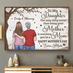 The Greatest Joy. Watching You Become A Mom - Family Personalized Custom Horizontal Poster - Mother's Day. Gift For Mom. Daughter