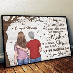 The Greatest Joy. Watching You Become A Mom - Family Personalized Custom Horizontal Poster - Mother's Day. Gift For Mom. Daughter