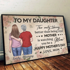 My Little Girl. My Biggest Pride - Family Personalized Custom Horizontal Poster - Mother's Day. Gift For Mom. Daughter
