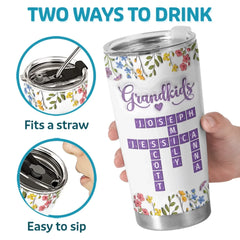 Forever Blessed With Grandkids - Family Personalized Custom 3D Inflated Effect Printed Tumbler - Mother's Day. Gift For Mom. Grandma