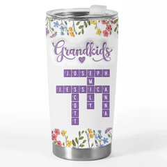 Forever Blessed With Grandkids - Family Personalized Custom 3D Inflated Effect Printed Tumbler - Mother's Day. Gift For Mom. Grandma