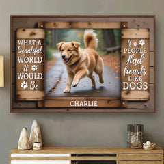Custom Photo Pawprints On The Path. Pawprints On My Heart - Memorial Personalized Custom Horizontal Poster - Sympathy Gift For Pet Owners. Pet Lovers