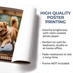 Custom Photo Pawprints On The Path. Pawprints On My Heart - Memorial Personalized Custom Horizontal Poster - Sympathy Gift For Pet Owners. Pet Lovers
