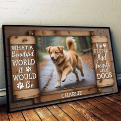 Custom Photo Pawprints On The Path. Pawprints On My Heart - Memorial Personalized Custom Horizontal Poster - Sympathy Gift For Pet Owners. Pet Lovers