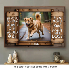 Custom Photo Pawprints On The Path. Pawprints On My Heart - Memorial Personalized Custom Horizontal Poster - Sympathy Gift For Pet Owners. Pet Lovers