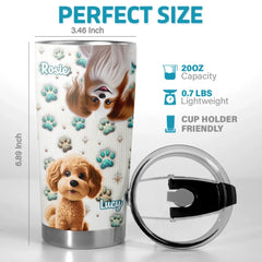 Life's Better With Paws - Dog & Cat Personalized Custom 3D Inflated Effect Printed Tumbler - Gift For Pet Owners. Pet Lovers