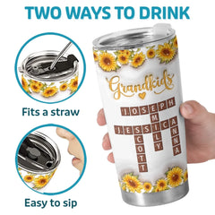 Grandkids Are My Sunshine - Family Personalized Custom 3D Inflated Effect Printed Tumbler - Mother's Day. Gift For Mom. Grandma