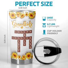 Grandkids Are My Sunshine - Family Personalized Custom 3D Inflated Effect Printed Tumbler - Mother's Day. Gift For Mom. Grandma