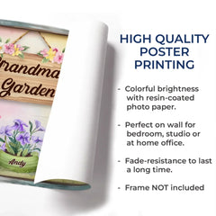 Where Flowers Bloom. So Does Love - Family Personalized Custom Horizontal Poster - Mother's Day. Gift For Mom. Grandma