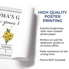 Watered By Hugs & Sunshine - Family Personalized Custom Horizontal Poster - Mother's Day. Gift For Mom. Grandma