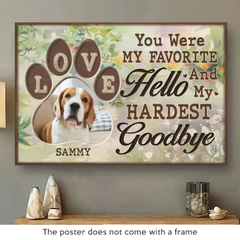 Custom Photo Leaving Pawprints On Our Hearts - Memorial Personalized Custom Horizontal Poster - Sympathy Gift For Pet Owners. Pet Lovers
