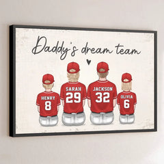 Together We Make A Winning Team - Family Personalized Custom Horizontal Poster - Father's Day. Gift For Dad. Sport Lovers. Sport Players