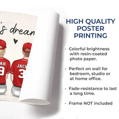 Together We Make A Winning Team - Family Personalized Custom Horizontal Poster - Father's Day. Gift For Dad. Sport Lovers. Sport Players